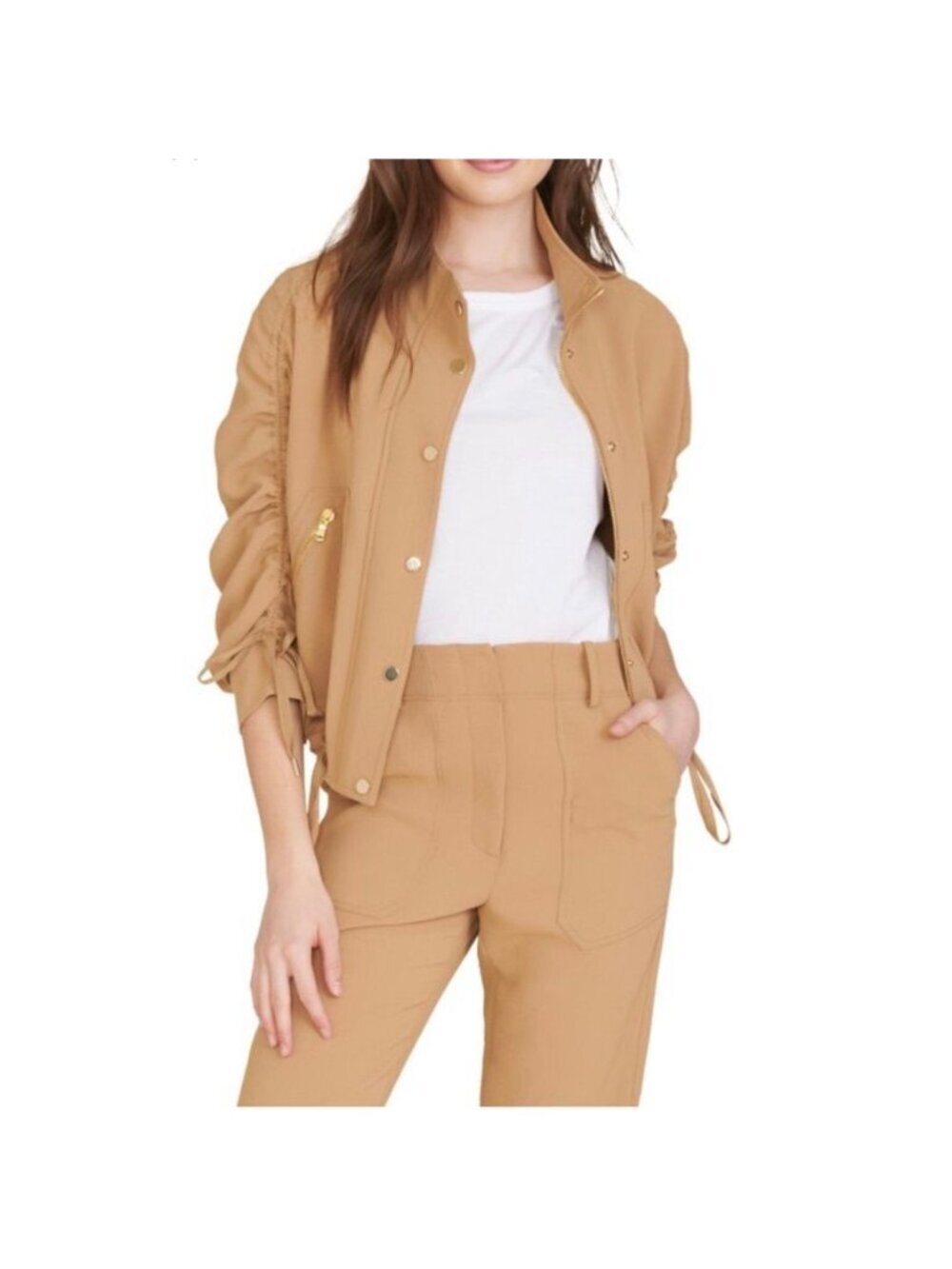 Veronica Beard NWOT Paros cinch sleeve jacket in safari  Size Small